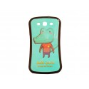 Coque pour Samsung Galaxy S3/I9300 silicone verte crocodile + film protection écran offert