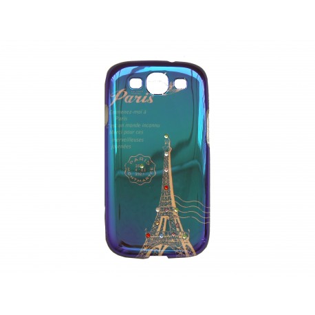 Coque pour Samsung Galaxy S3/I9300 tour Eiffel strass + film protection écran offert