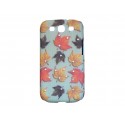 Coque pour Samsung Galaxy S3 / I9300 fleurs feuilles d'automne strass + film protection écran offert