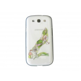 Coque transparente pour Samsung Galaxy S3 / I9300 chaussure verte + film protection écran offert