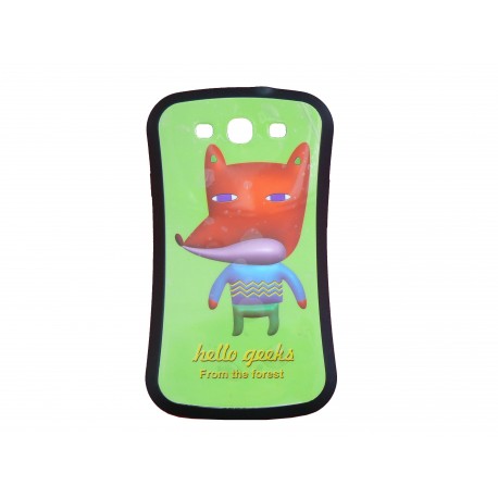 Coque silicone pour Samsung Galaxy S3 / I9300 renard + film protection écran offert