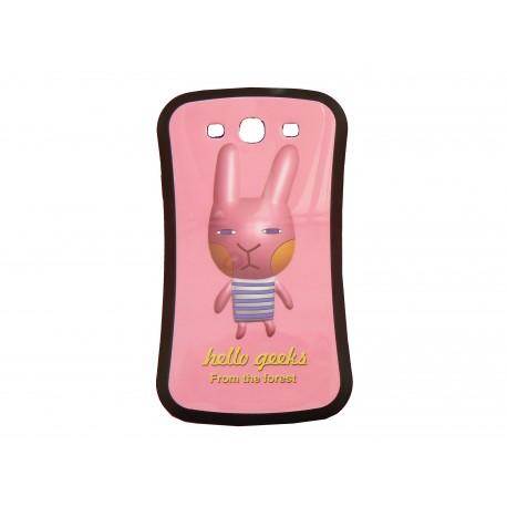 Coque silicone pour Samsung Galaxy S3 / I9300 lapin + film protection écran offert