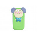 Coque silicone verte pour Samsung Galaxy S3 / I9300 koala oreille violette + film protection écran offert