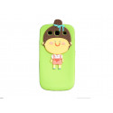 Coque silicone verte pour Samsung Galaxy S3 / I9300 petite fille + film protection écran offert