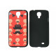 Coque pour Samsung Galaxy S4 / I9500 moustache fond rouge + film protection écran offert