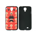 Coque pour Samsung Galaxy S4 / I9500 moustache fond rouge + film protection écran offert