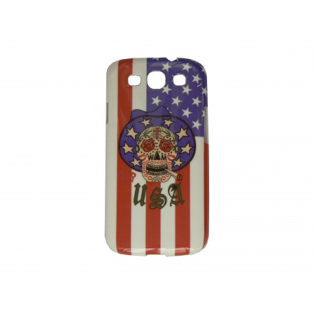 Coque pour Samsung Galaxy S4 / I9500 tête de mort USA/Etats-Unis + film protection écran offert