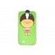 Coque silicone verte pour Samsung Galaxy S4 / I9500 petite fille + film protection écran offert