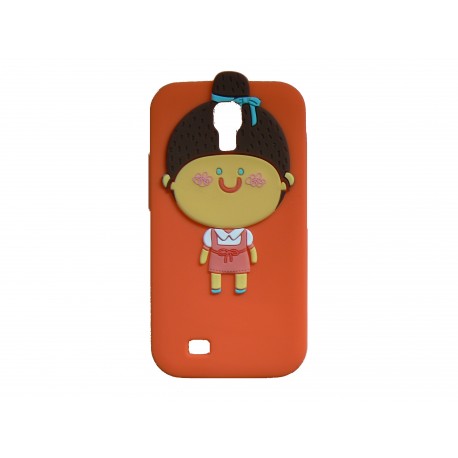 Coque silicone rouge pour Samsung Galaxy S4 / I9500 petite fille + film protection écran offert