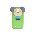 Coque silicone verte pour Samsung Galaxy S4 / I9500 koala oreilles grises + film protection écran offert