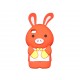 Coque silicone pour Iphone 4 lapin rouge + film protection écran offert