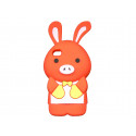 Coque silicone pour Iphone 4 lapin rouge + film protection écran offert