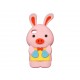 Coque silicone pour Iphone 4 lapin rose clair + film protection écran offert