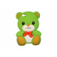 Coque silicone pour Iphone 4 ourson vert oreilles jaunes + film protection écran offert