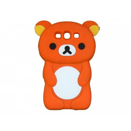 Coque silicone pour Samsung Galaxy S3 / I9300 ourson orange + film protection écran offert