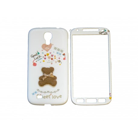 Coque semi-intégrale pour Samsung Galaxy S4/I9500 ourson marron+ film protection écran offert