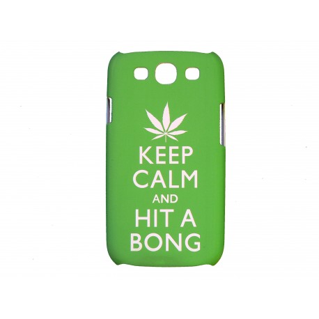 Coque pour Samsung Galaxy S3 / I9300 verte "keep calm" + film protection écran offert