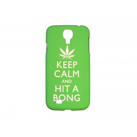 Coque  pour Samsung Galaxy S4 / I9500 verte "keep calm" + film protection écran offert