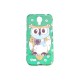 Coque  pour Samsung Galaxy S4 / I9500 TPU verte hibou + film protection écran offert