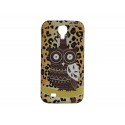 Coque pour Samsung Galaxy S4 / I9500 TPU hibou marron + film protection écran offert