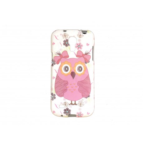 Coque TPU  pour Samsung Galaxy S4 / I9500 hibou mauve + film protection écran offert