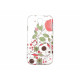 Coque pour Samsung Galaxy S4 / I9500 fleurs roses et vertes + film protection écran offert