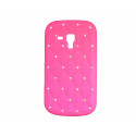 Coque silicone pour Samsung Galaxy Trend/S7560 rose fuschia strass + film protection écran offert